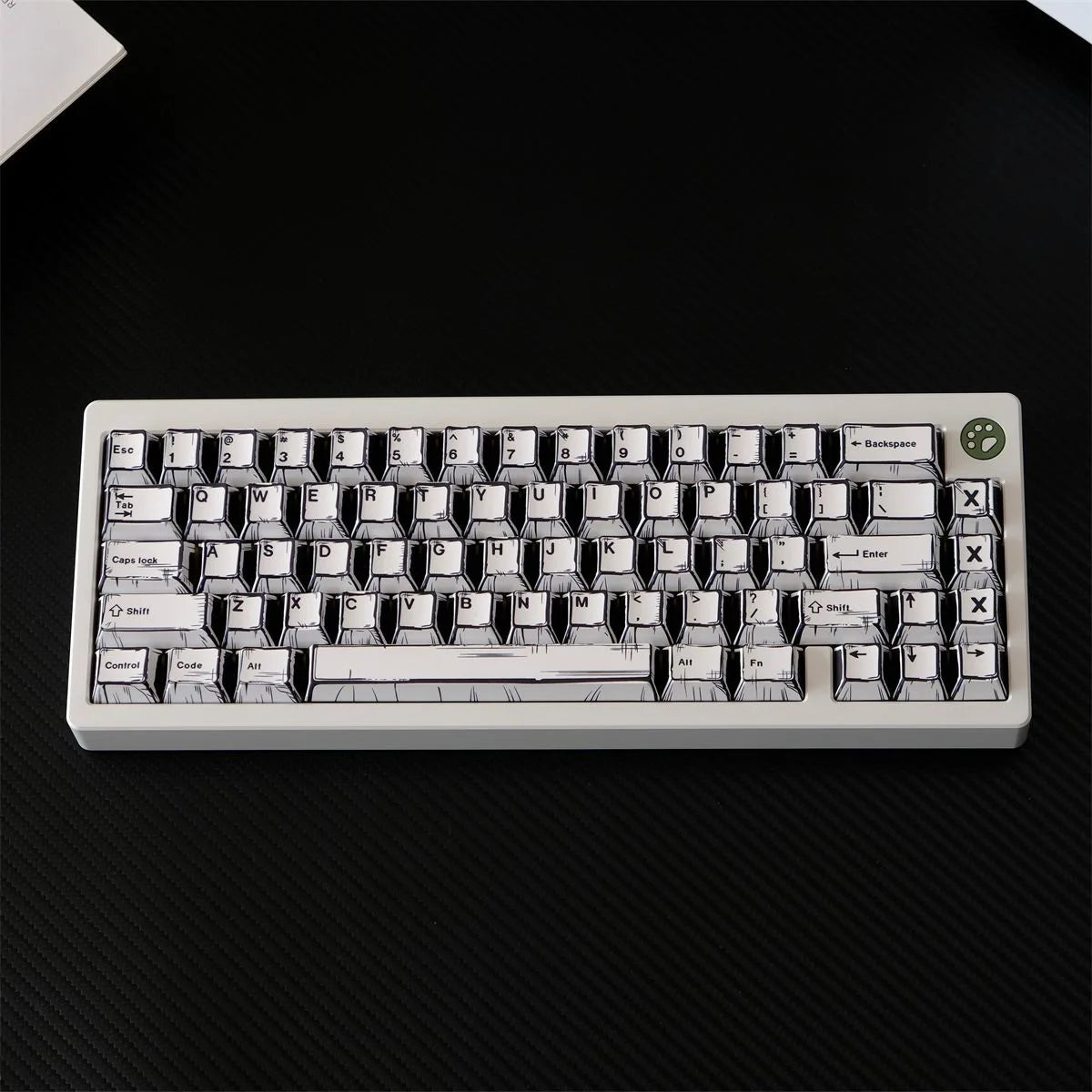 White Multi-Language Comic Keycaps