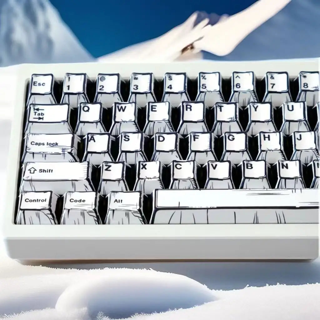 White Multi-Language Comic Keycaps