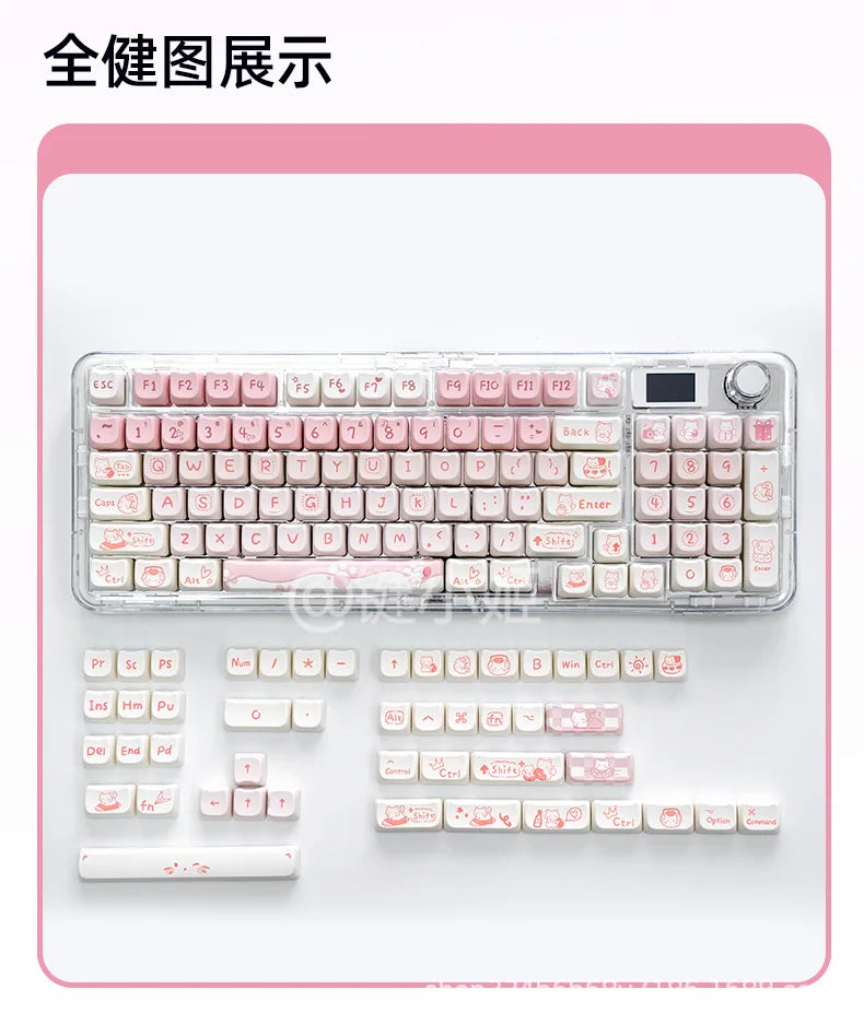 Cute Pink Kitty Prr Keycaps