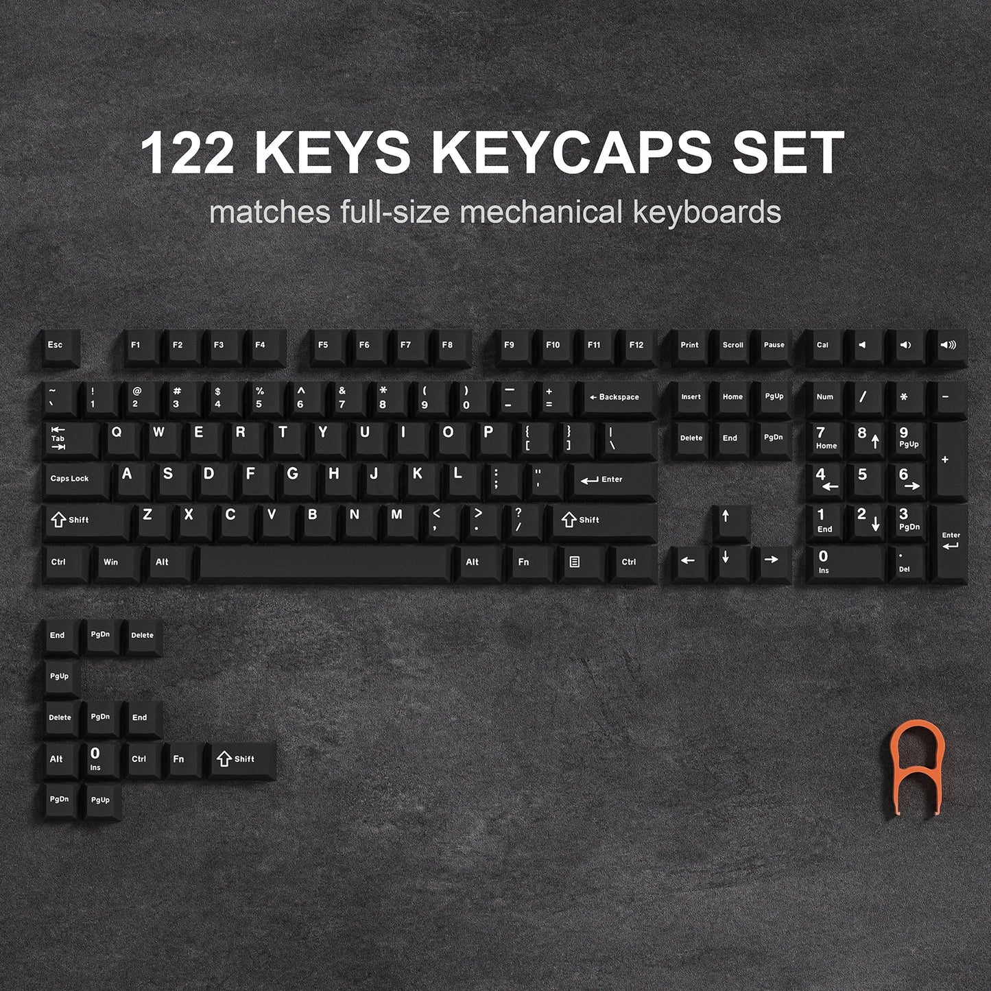 Dark Grey Retro Red PBT Keycaps