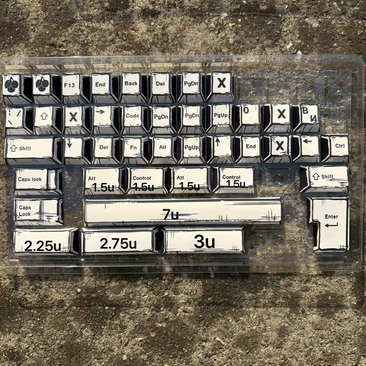 White Multi-Language Comic Keycaps