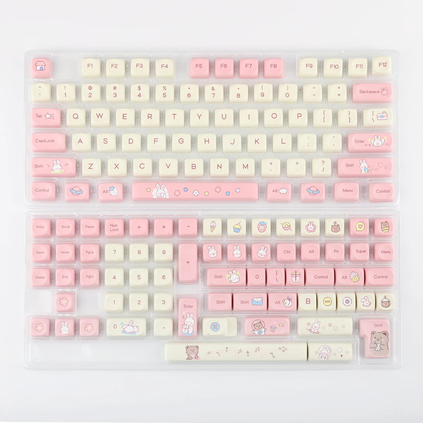Cream Bunny PBT Keycaps