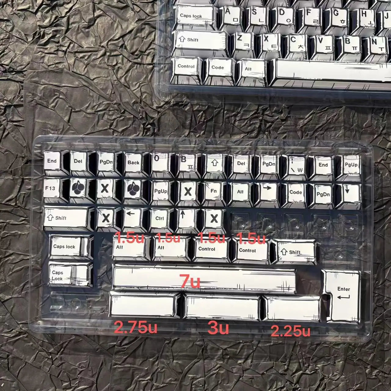 White Multi-Language Comic Keycaps
