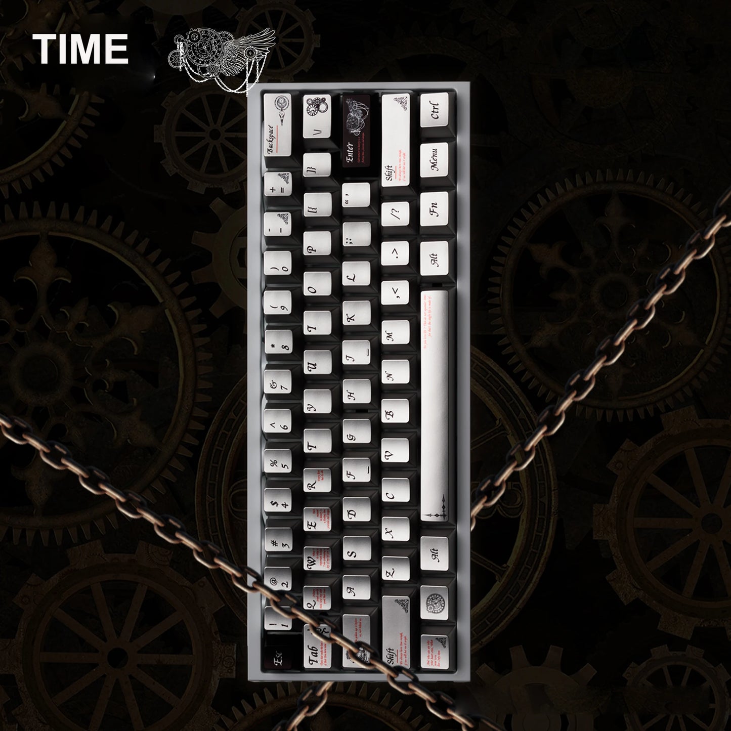 Metal Feel PBT Keycaps Top Print