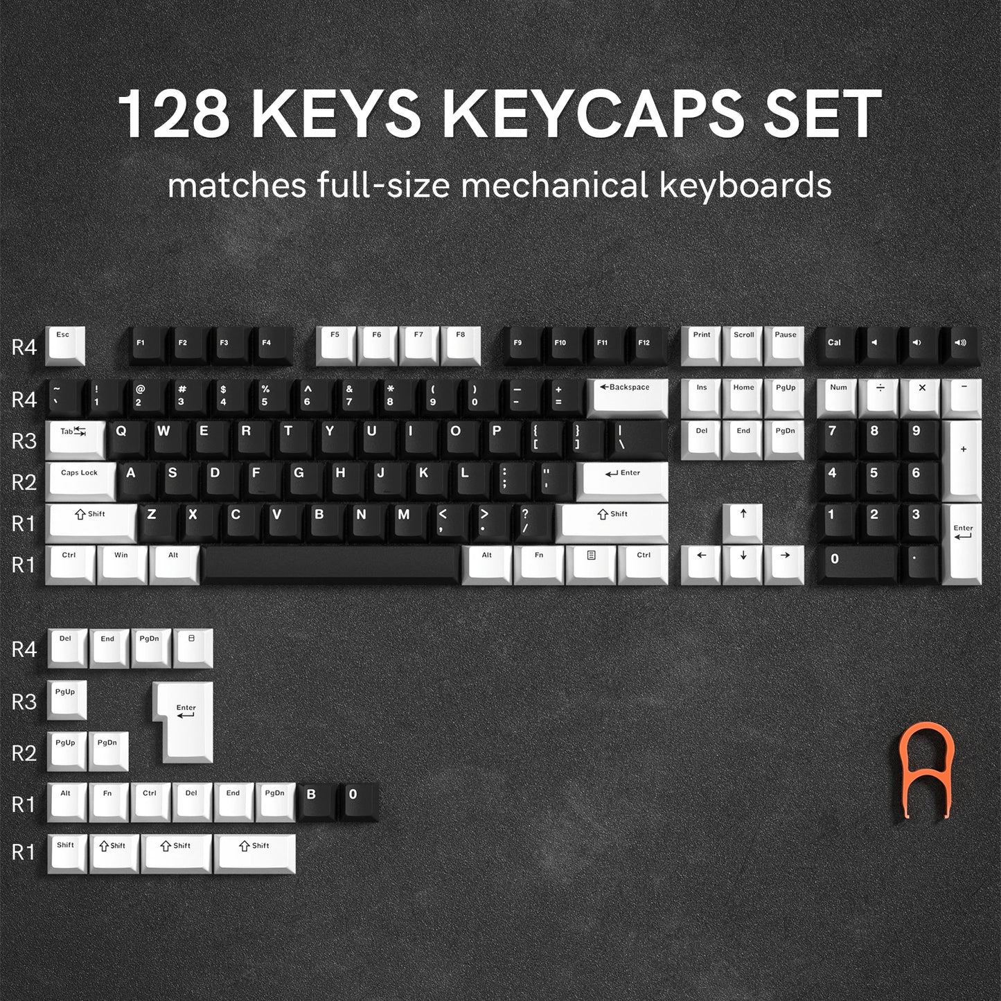 Dark Grey Retro Red PBT Keycaps