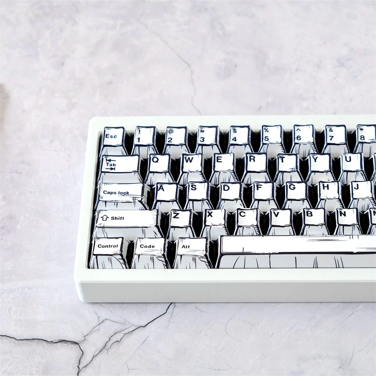 White Multi-Language Comic Keycaps