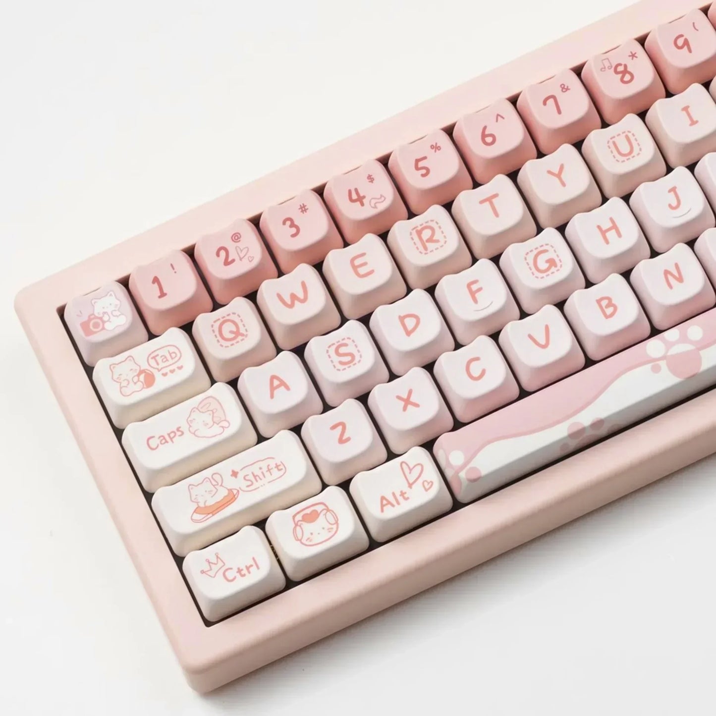 Cute Pink Kitty Prr Keycaps