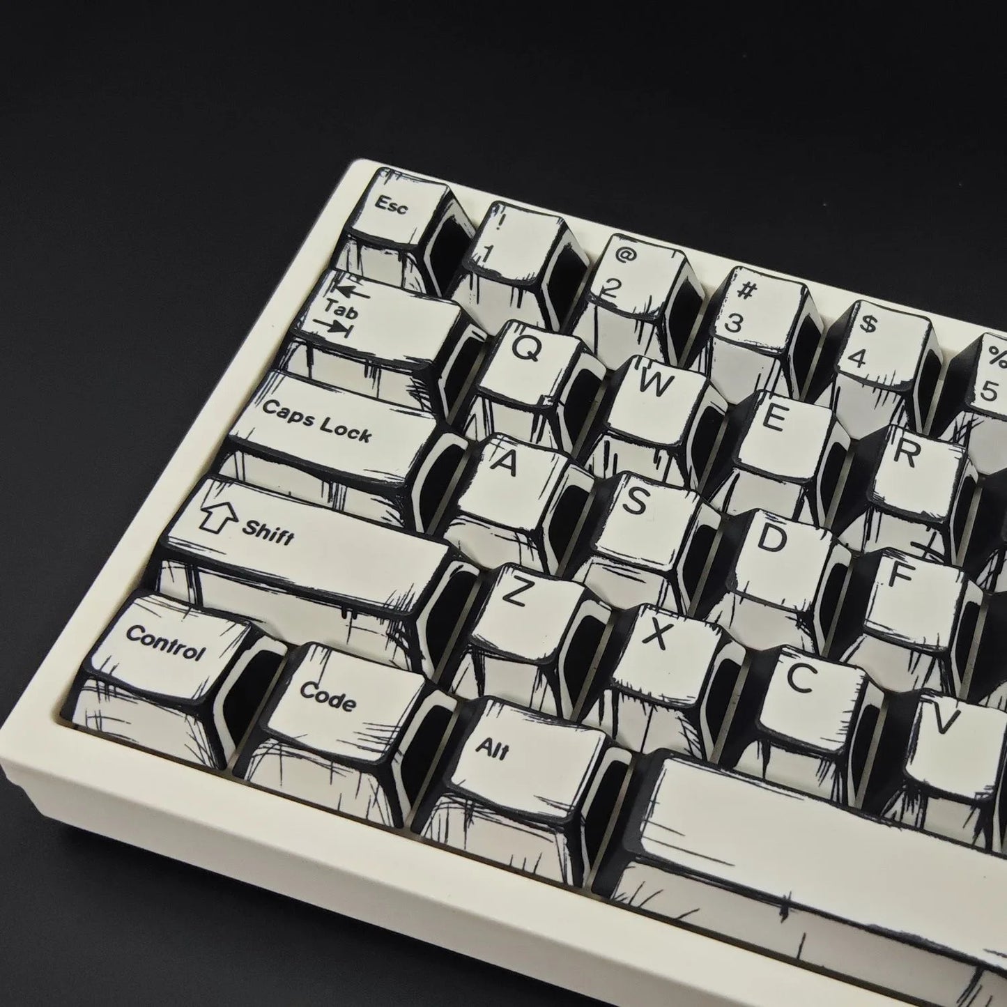 White Multi-Language Comic Keycaps