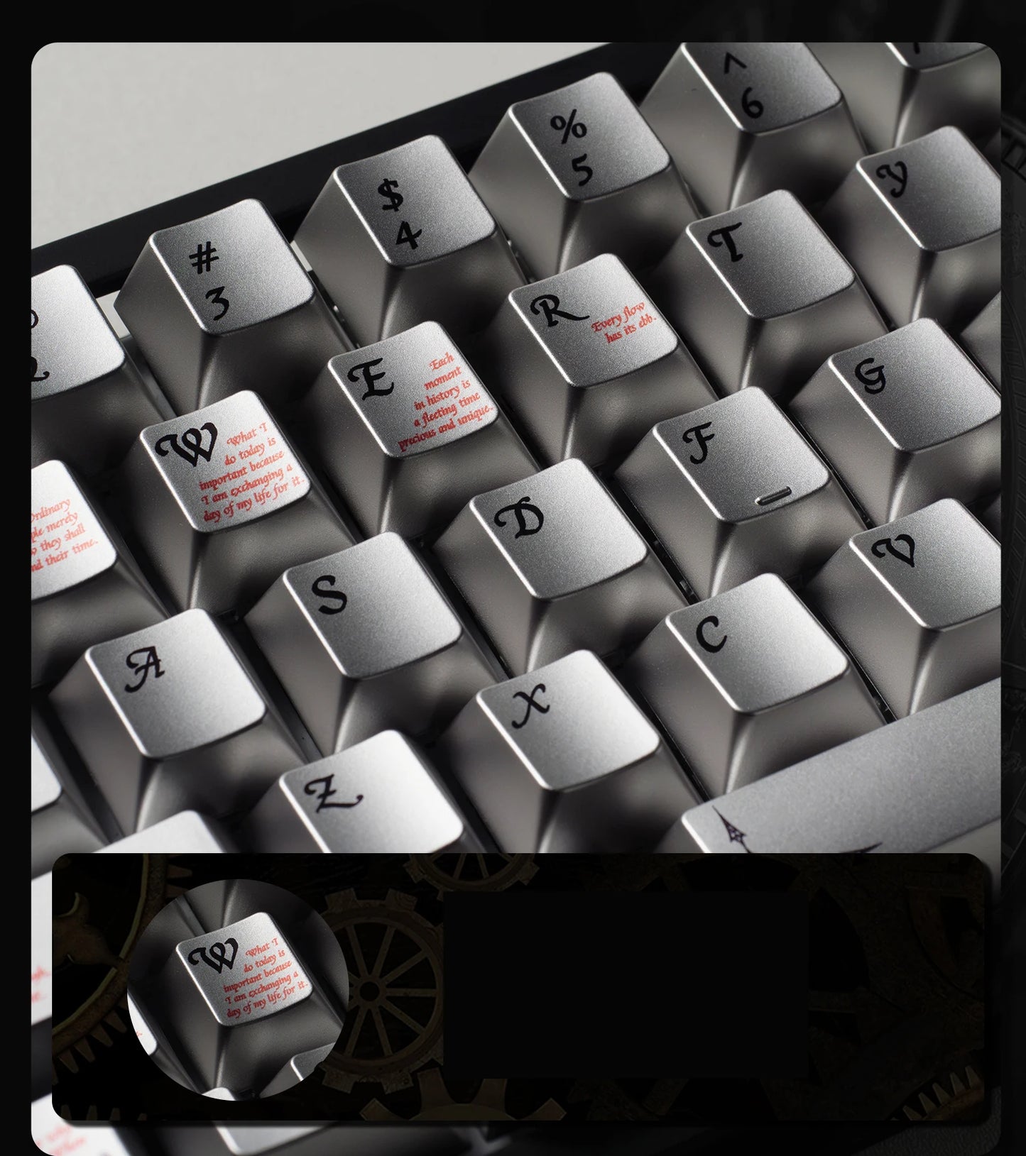 Metal Feel PBT Keycaps Top Print