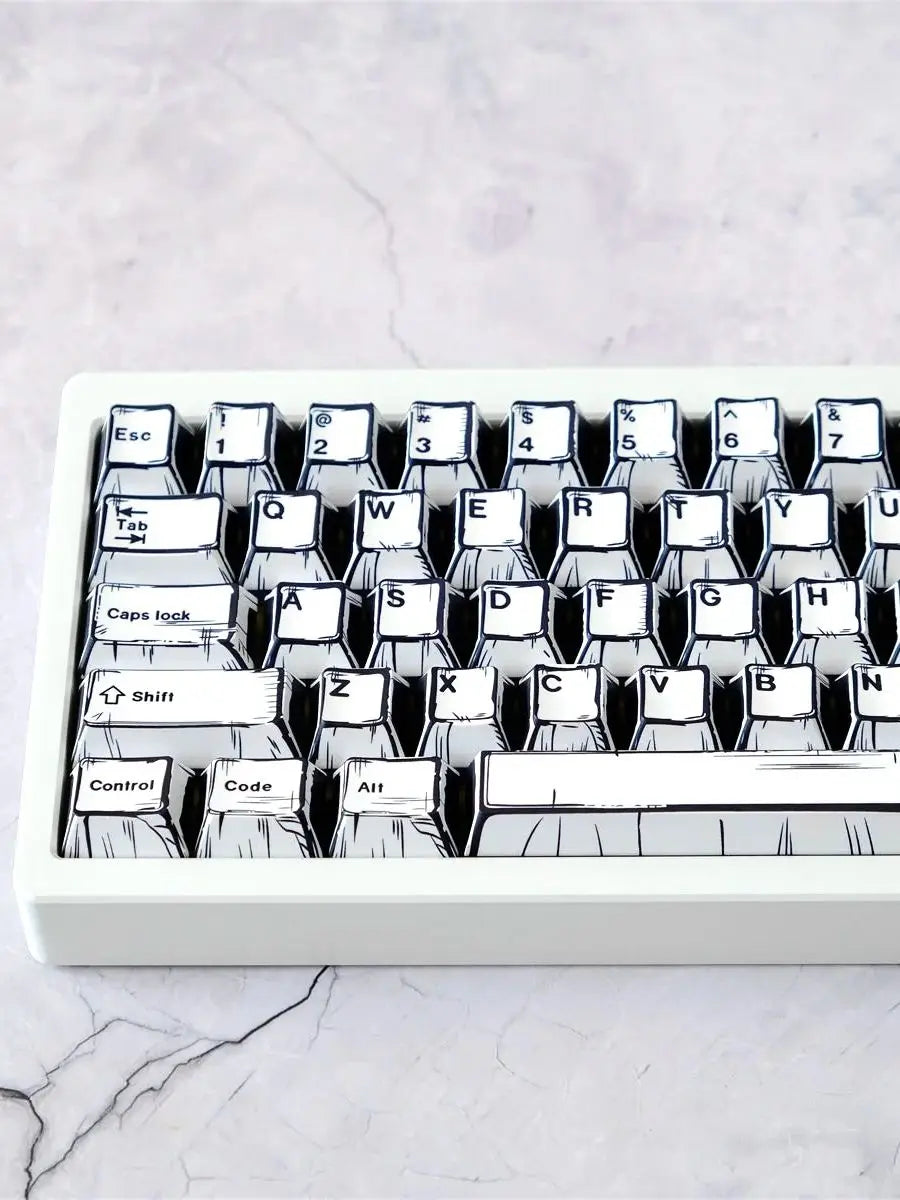 White Multi-Language Comic Keycaps