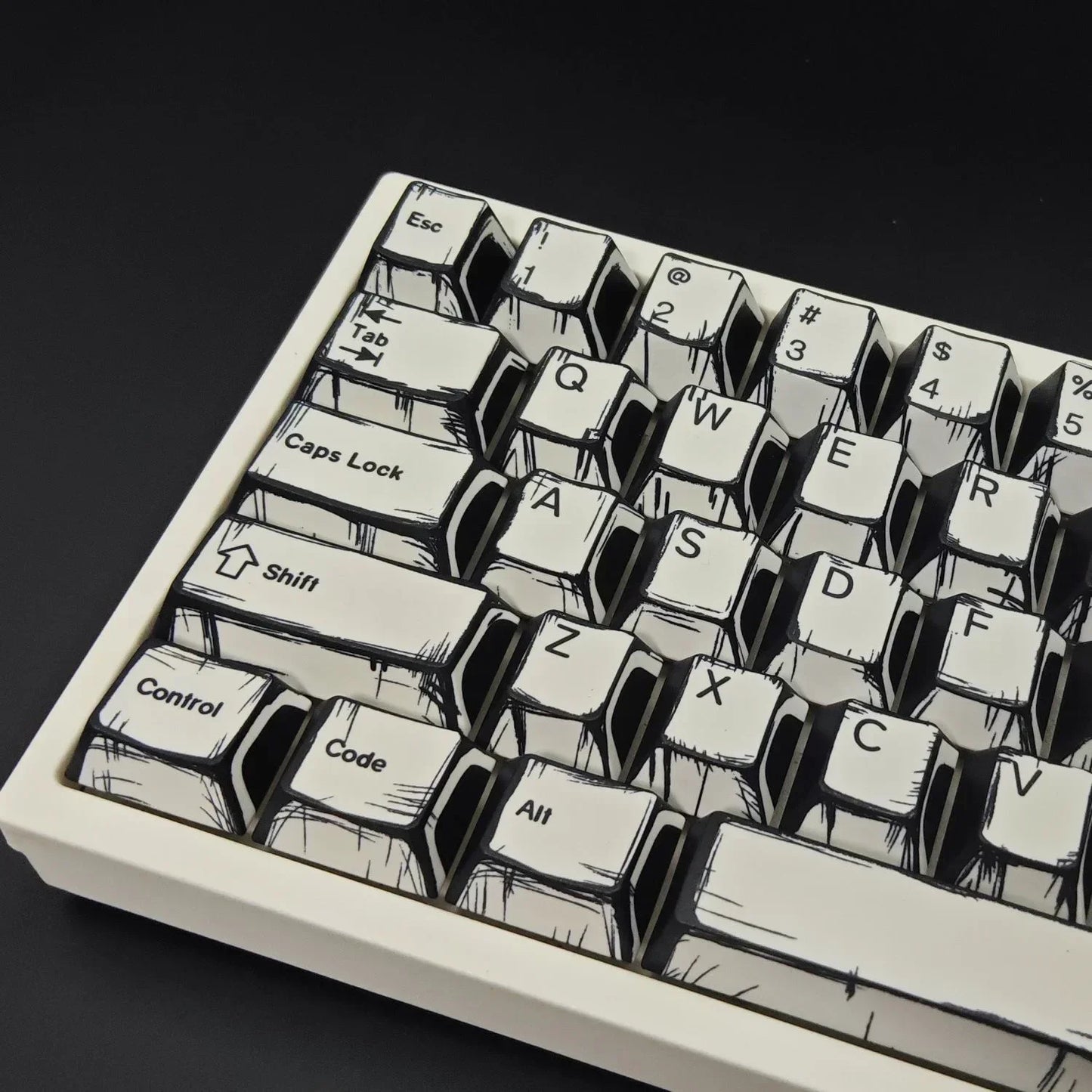 White Multi-Language Comic Keycaps