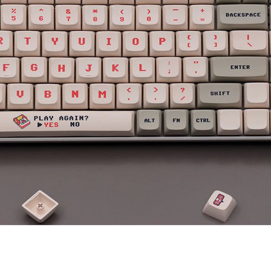 Retro Anime Red And White Keycaps