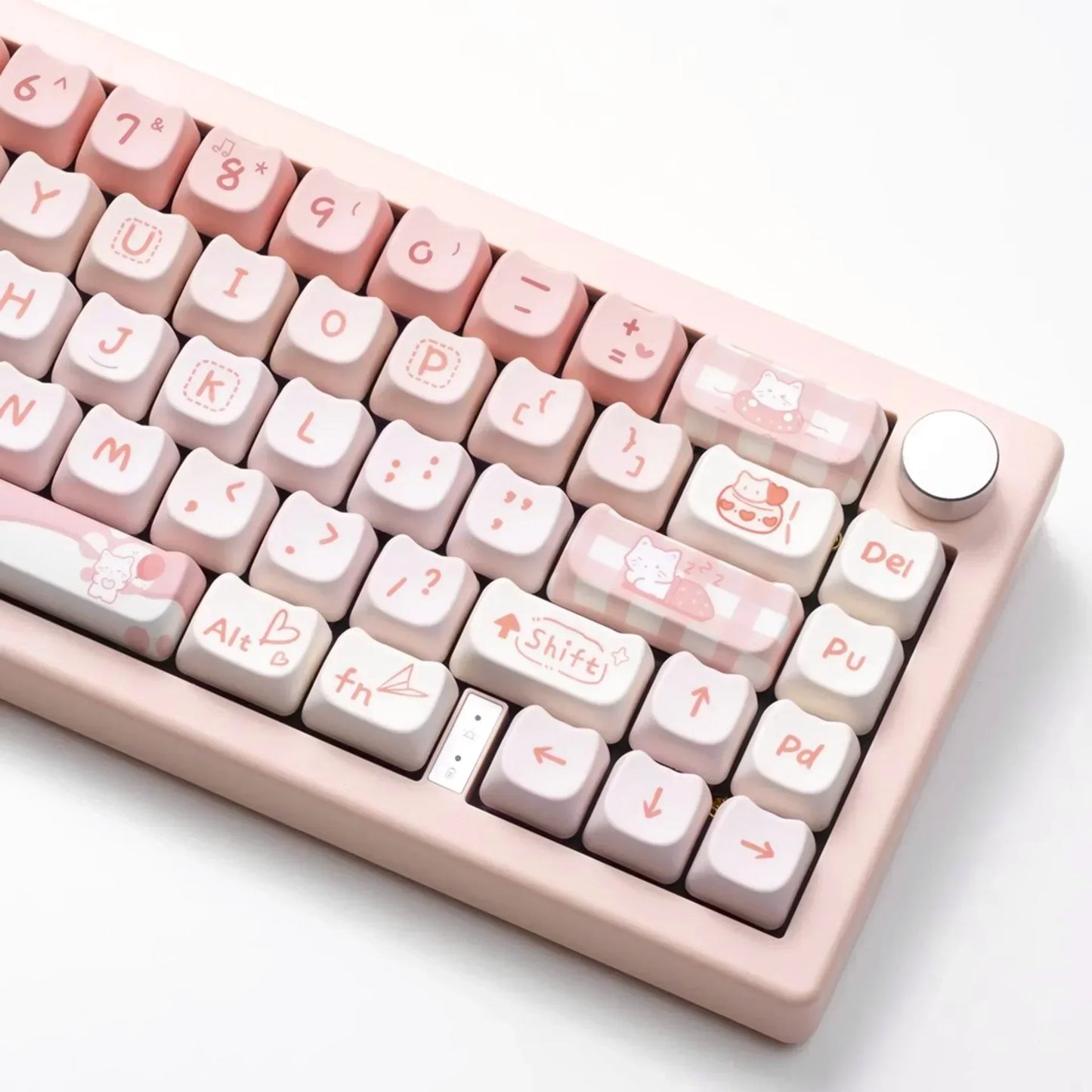 Cute Pink Kitty Prr Keycaps