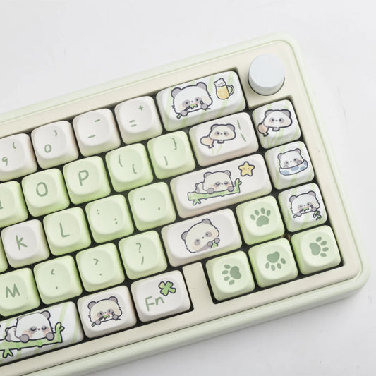 Milk Green Panda Keycaps