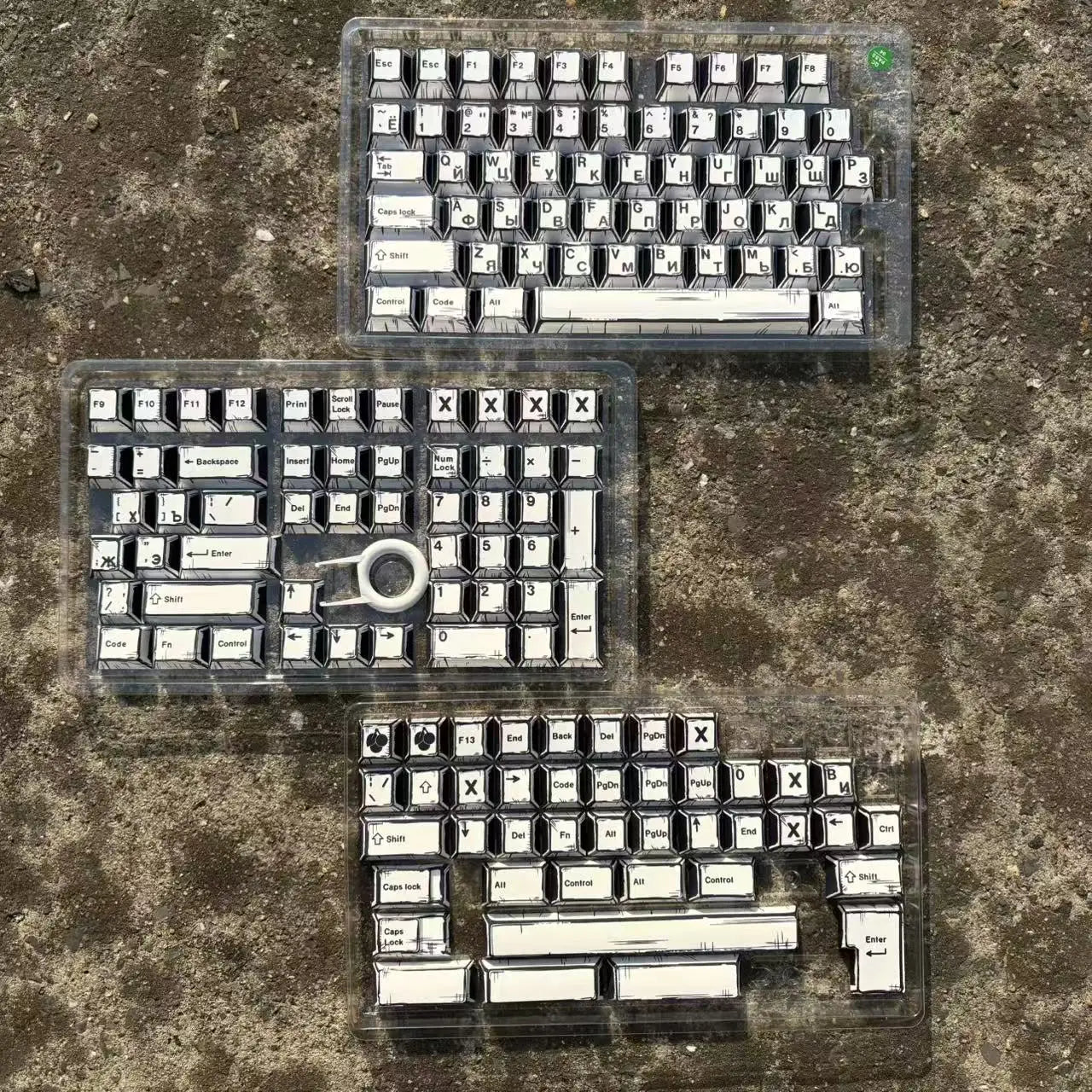 White Multi-Language Comic Keycaps