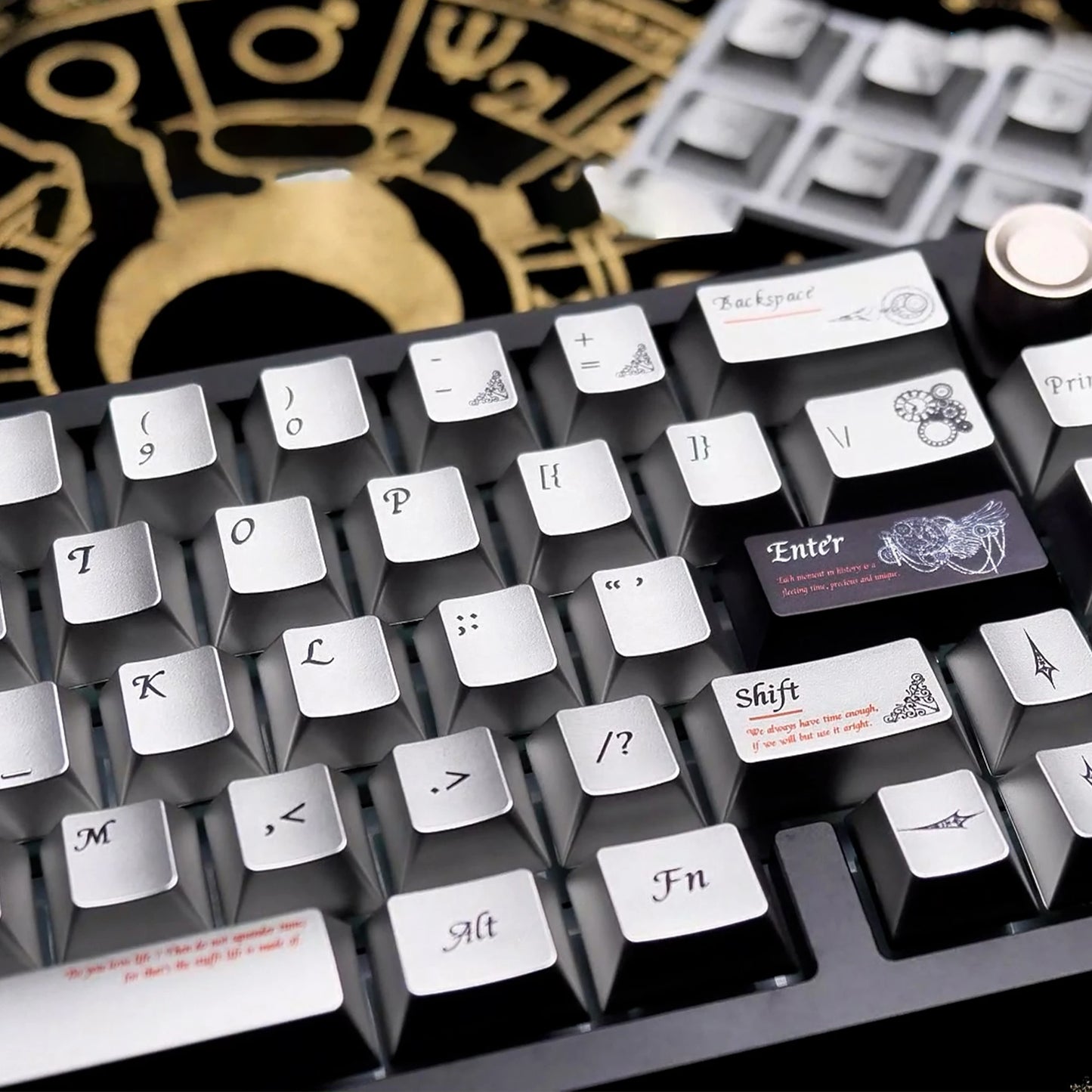 Metal Feel PBT Keycaps Top Print