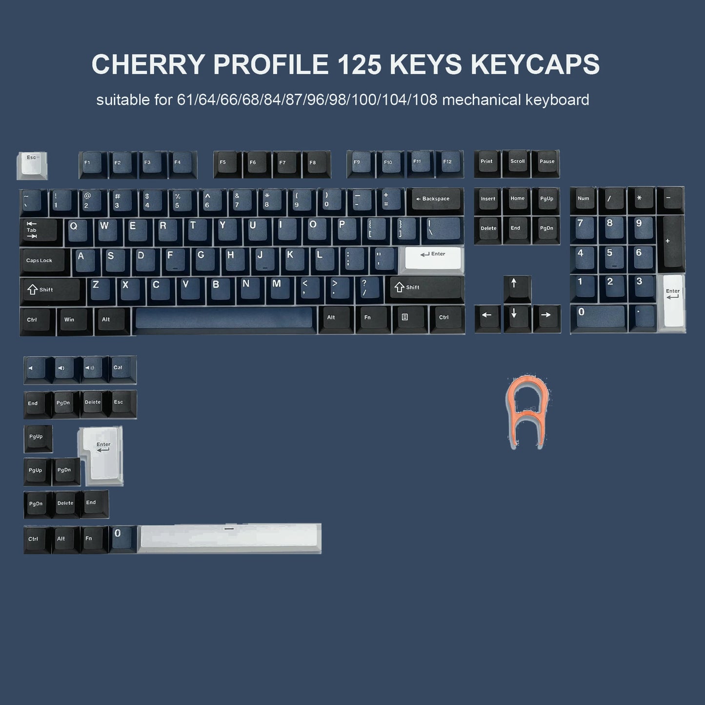 Dark Grey Retro Red PBT Keycaps