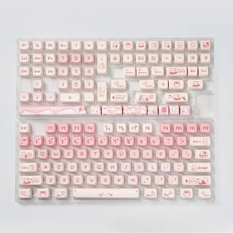 Cute Pink Kitty Prr Keycaps