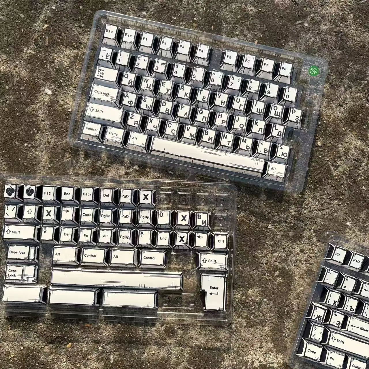 White Multi-Language Comic Keycaps