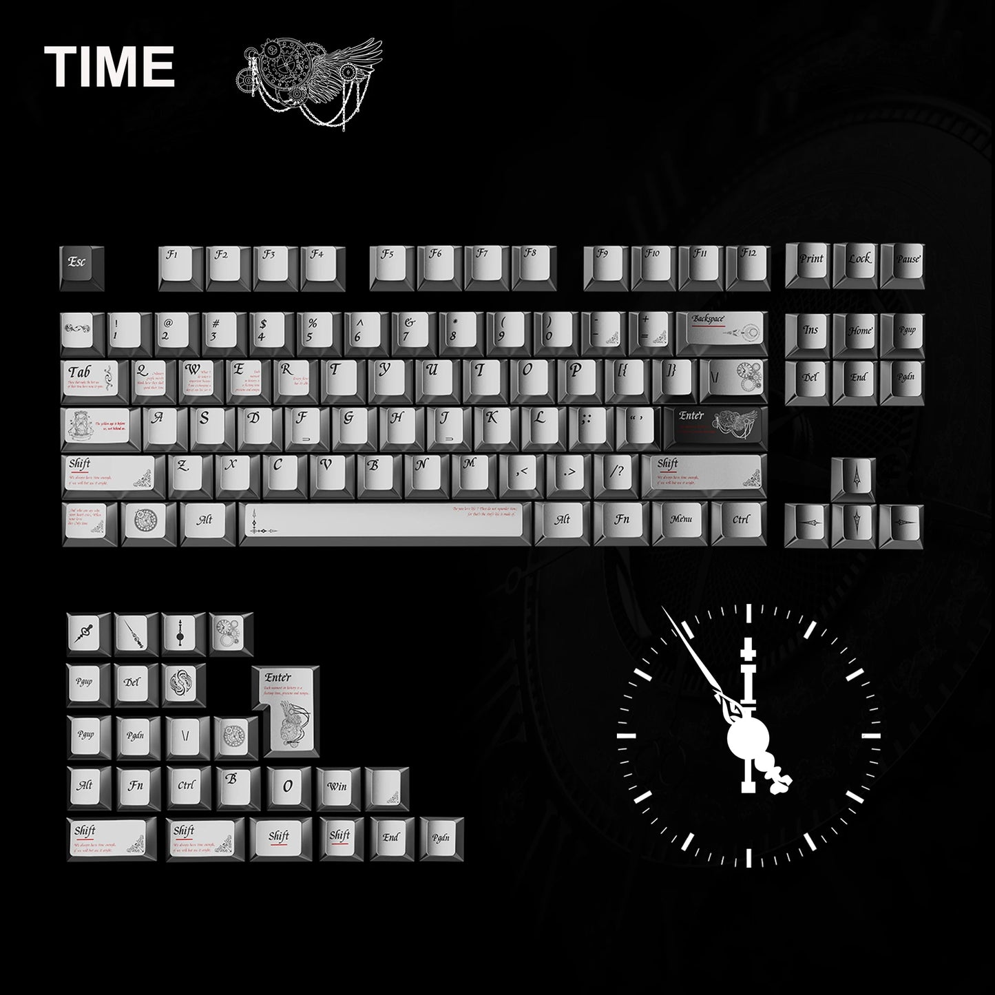 Metal Feel PBT Keycaps Top Print