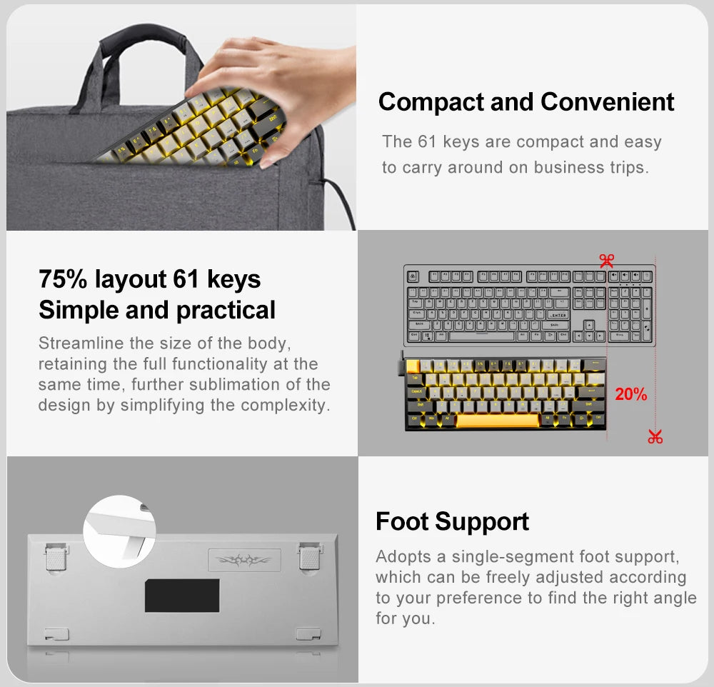 E-YOOSO Z11 USB Mechanical Gaming Wired Keyboard 61 Keys