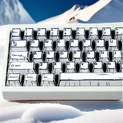 White Multi-Language Comic Keycaps