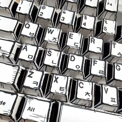 White Multi-Language Comic Keycaps