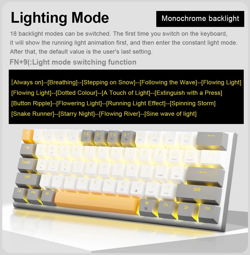E-YOOSO Z11 USB Mechanical Gaming Wired Keyboard 61 Keys