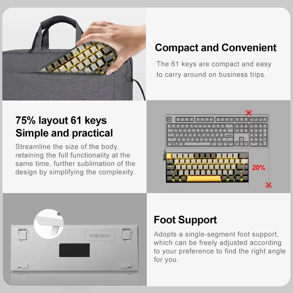 E-YOOSO Z11 USB Mechanical Gaming Wired Keyboard 61 Keys