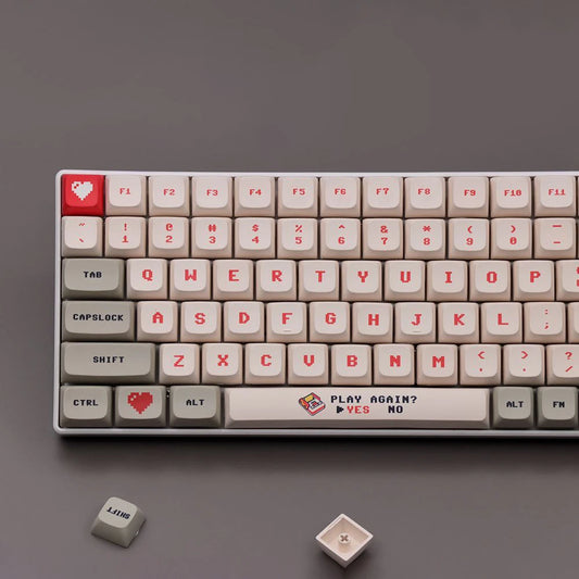 Retro Anime Red And White Keycaps
