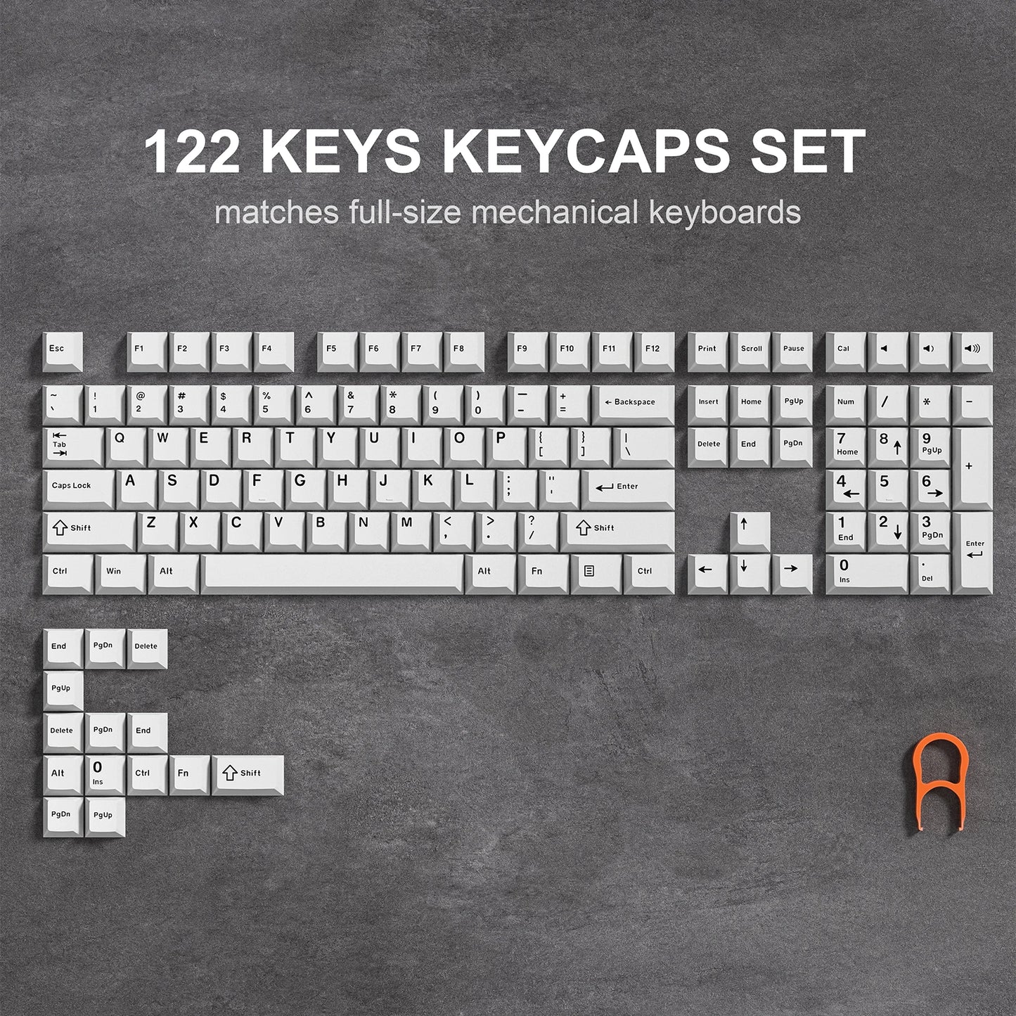 Dark Grey Retro Red PBT Keycaps