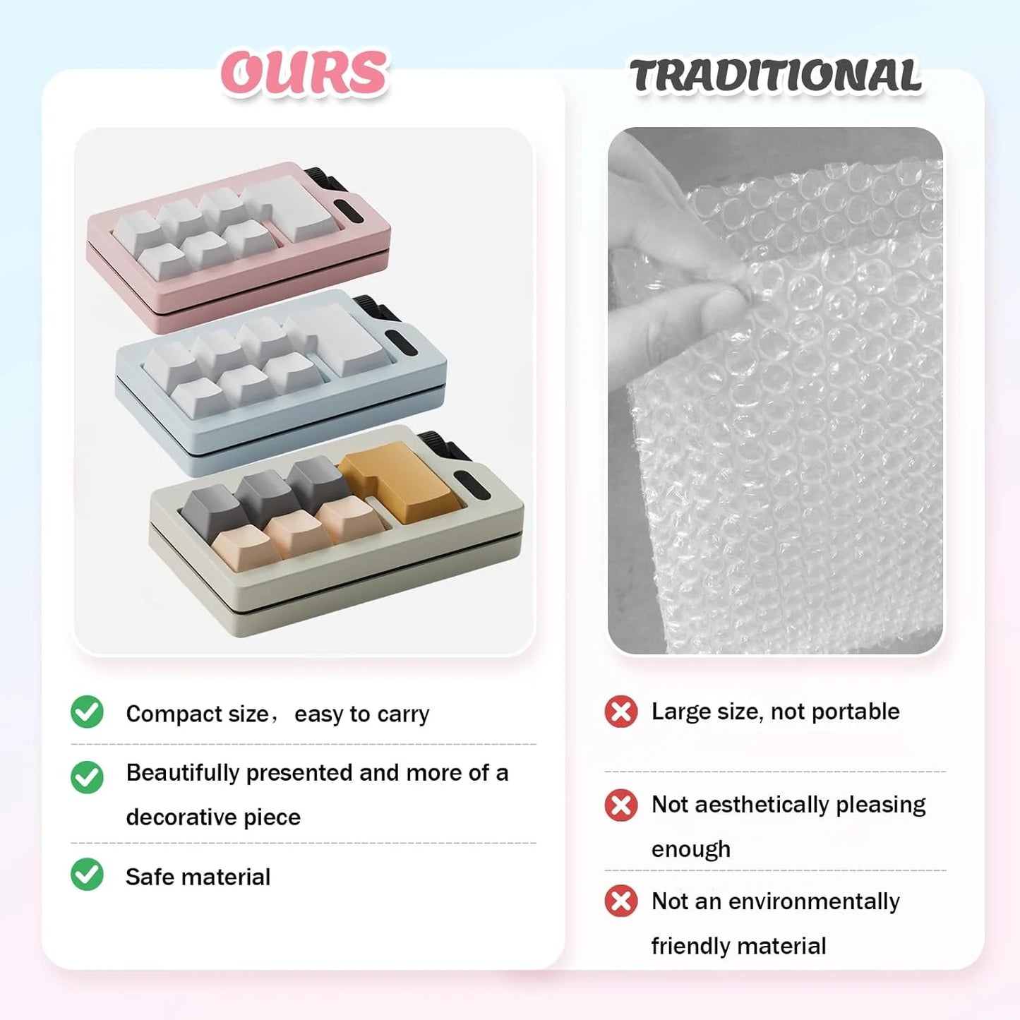 Fidget Clicker Keychain Toy Mechanical Keyboard