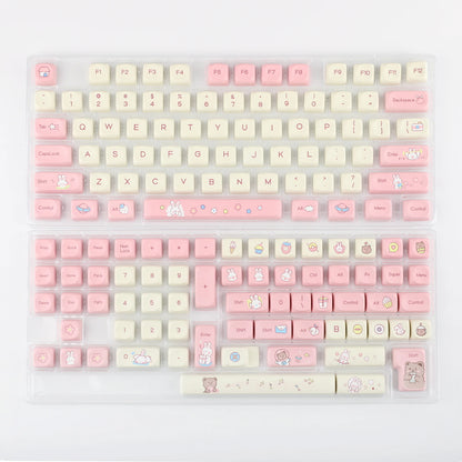 Cream Bunny PBT Keycaps