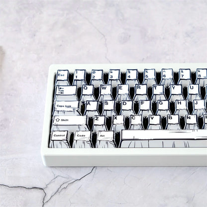 White Multi-Language Comic Keycaps