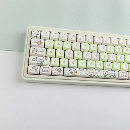 Milk Green Panda Keycaps