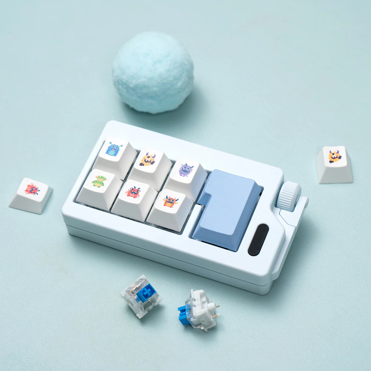 Fidget Clicker Keychain Toy Mechanical Keyboard