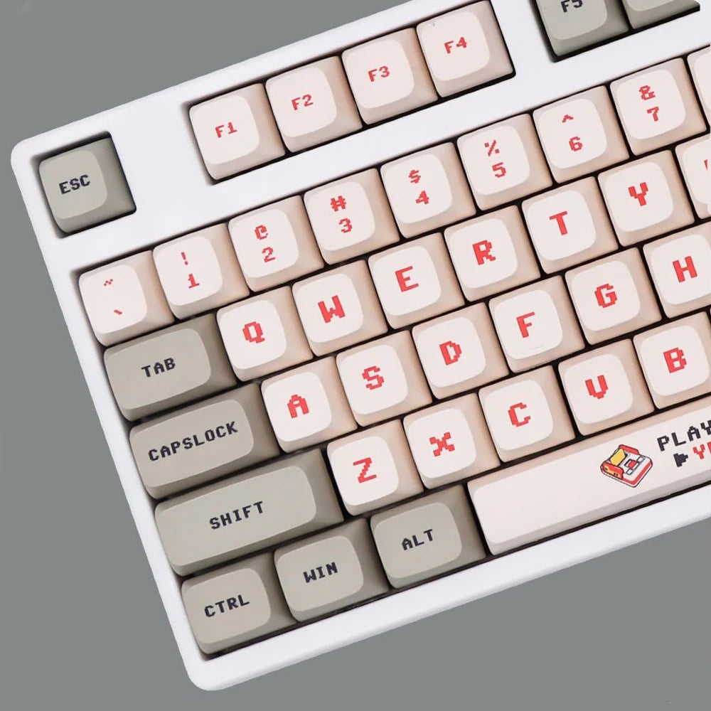Retro Anime Red And White Keycaps