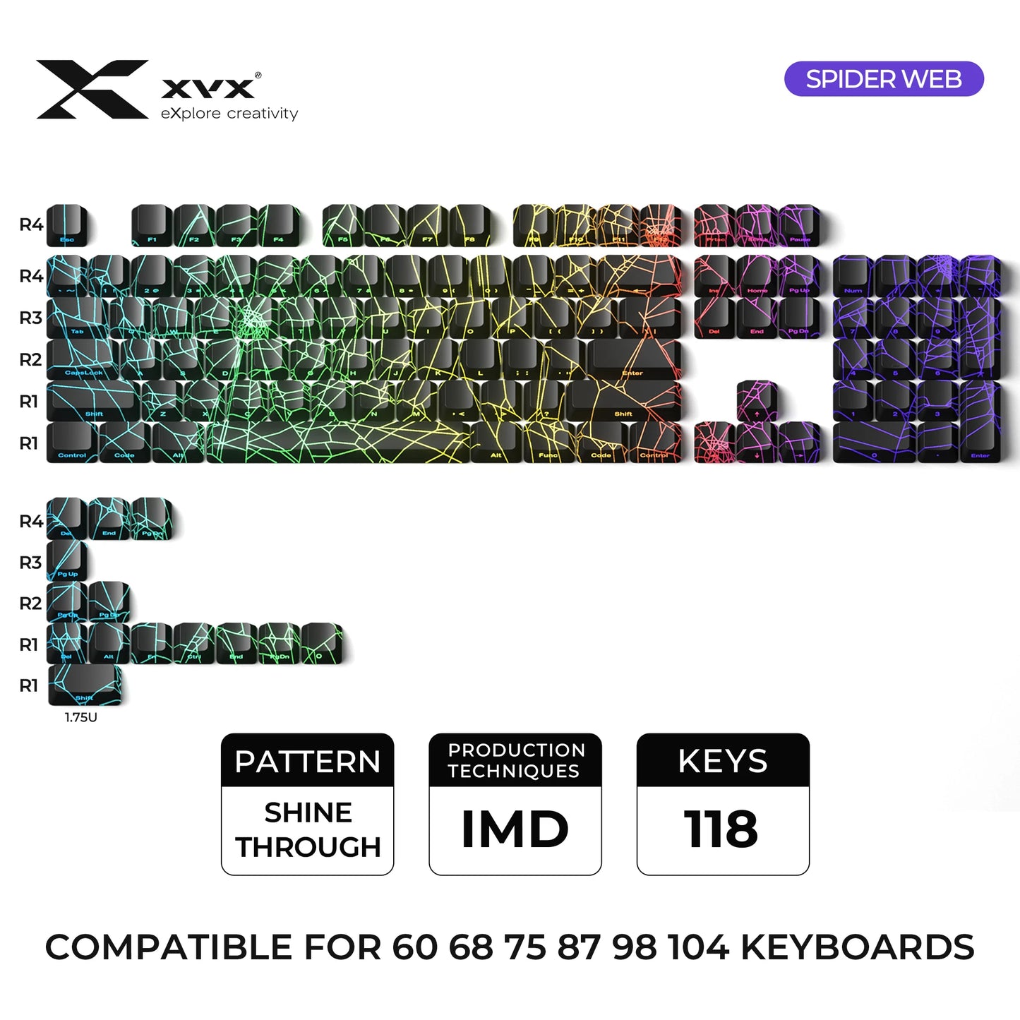 Icey Cobweb Keycaps