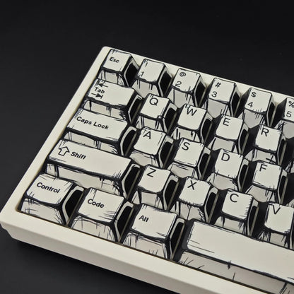 White Multi-Language Comic Keycaps