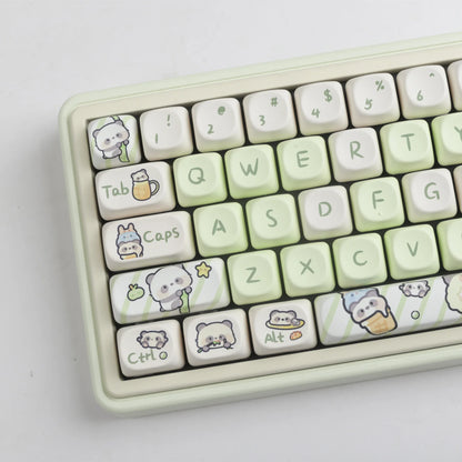 Milk Green Panda Keycaps