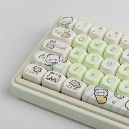 Milk Green Panda Keycaps