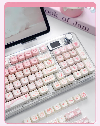 Cute Pink Kitty Prr Keycaps