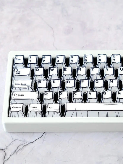 White Multi-Language Comic Keycaps