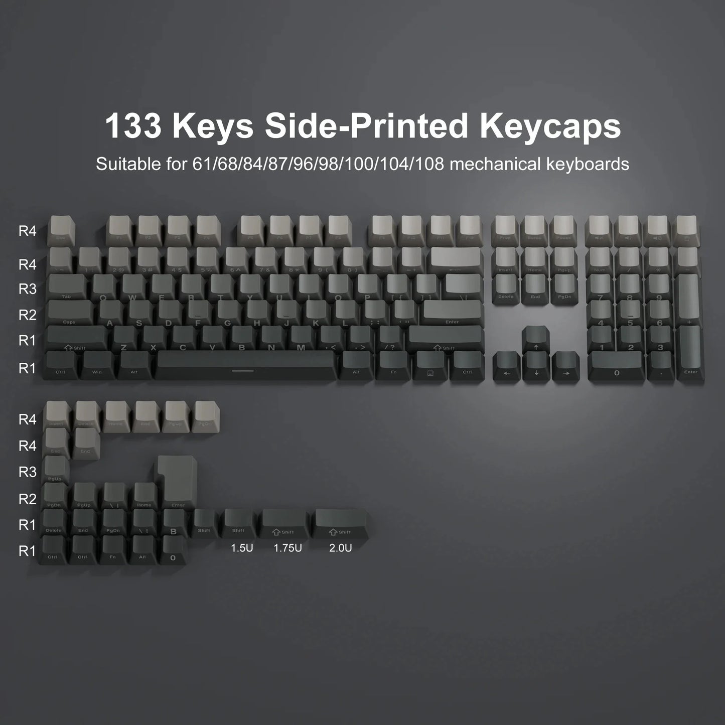 Double Shot Grey Keycap Set