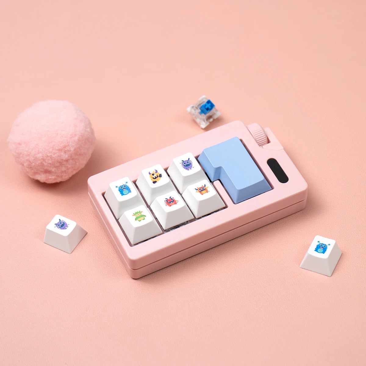 Fidget Clicker Keychain Toy Mechanical Keyboard