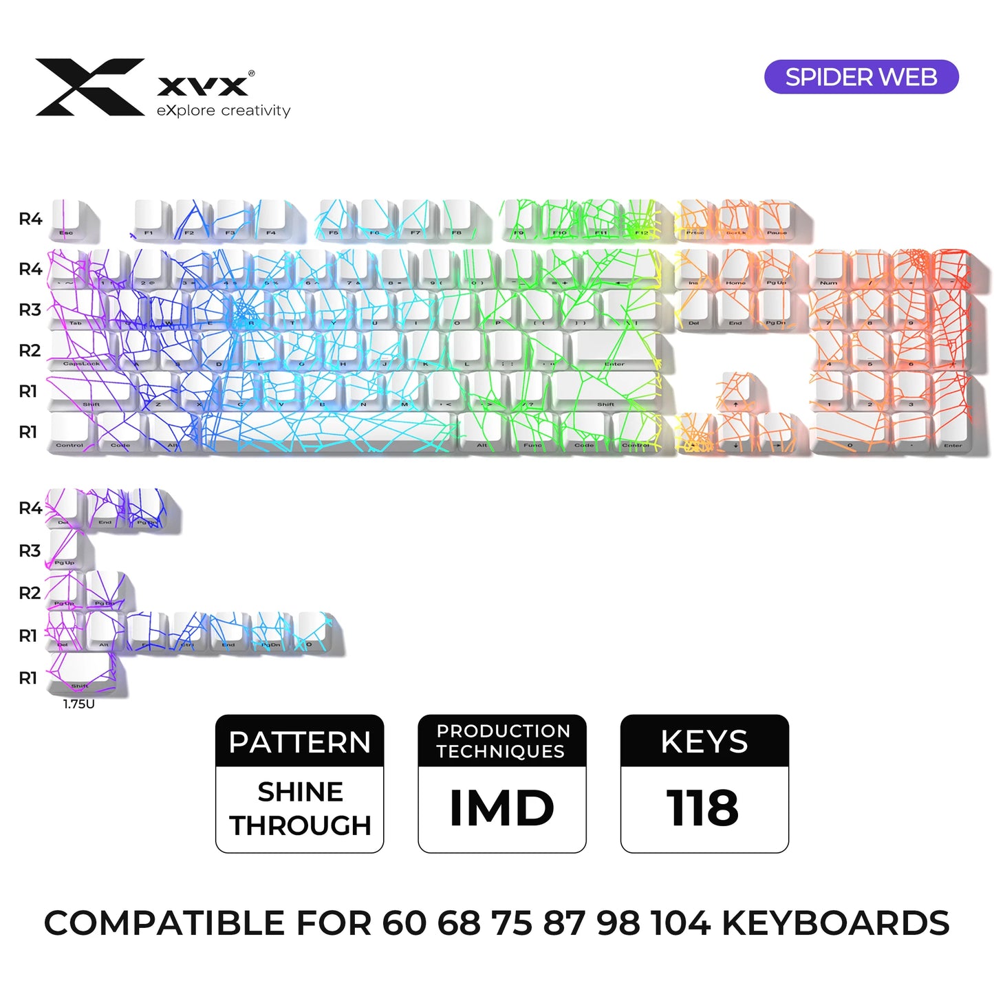 Icey Cobweb Keycaps
