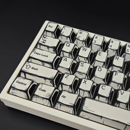 White Multi-Language Comic Keycaps
