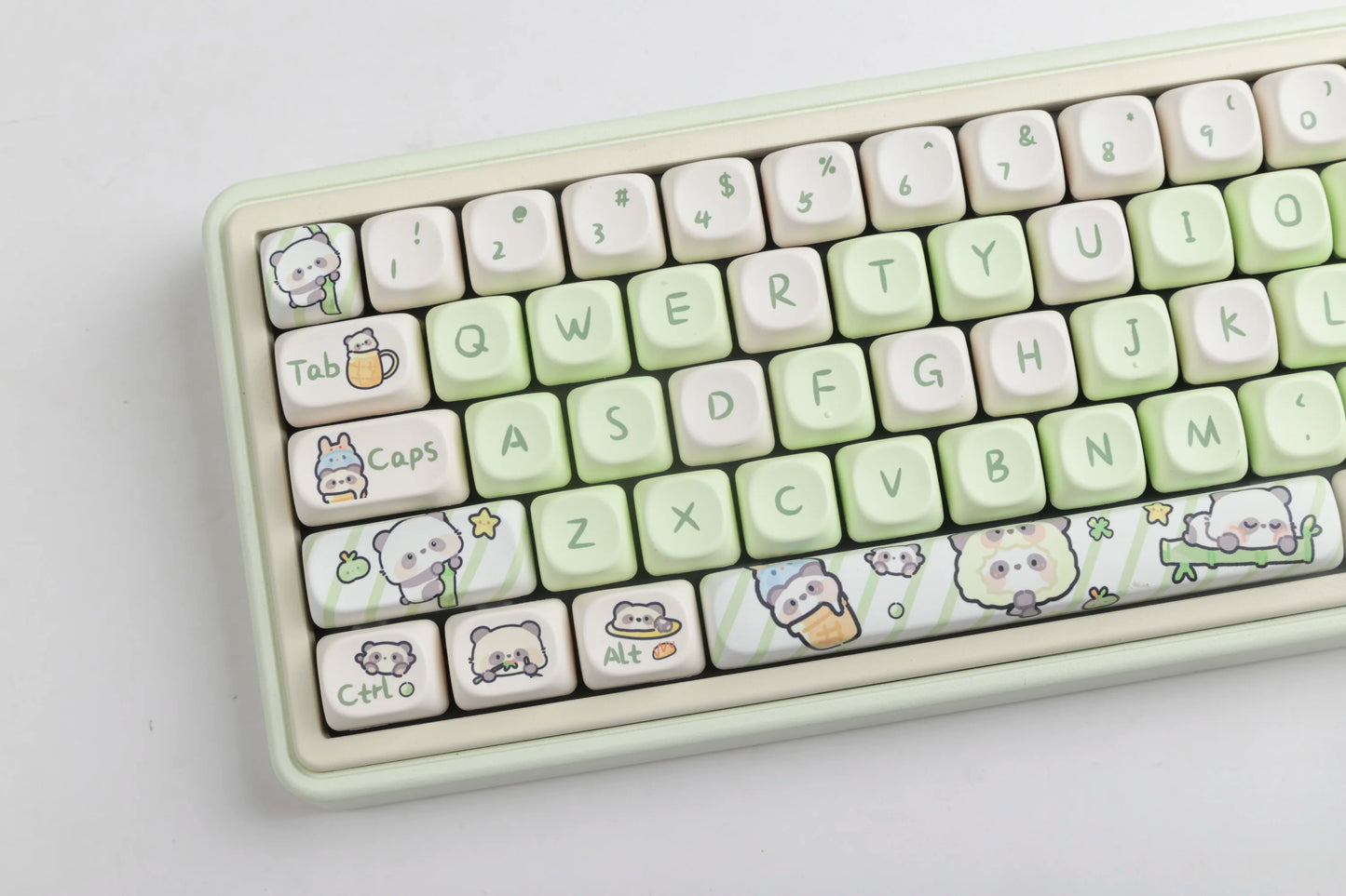 Milk Green Panda Keycaps