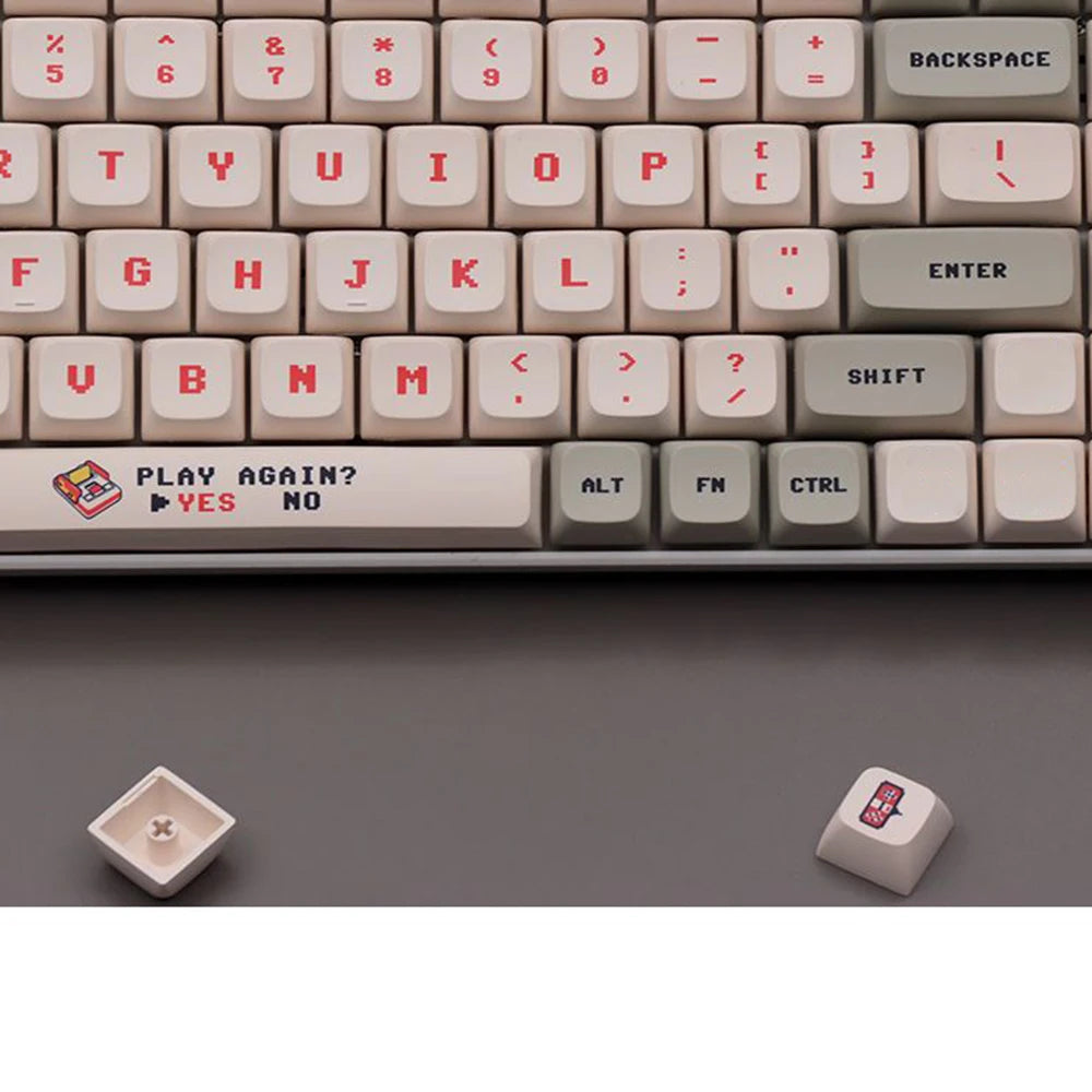 Retro Anime Red And White Keycaps