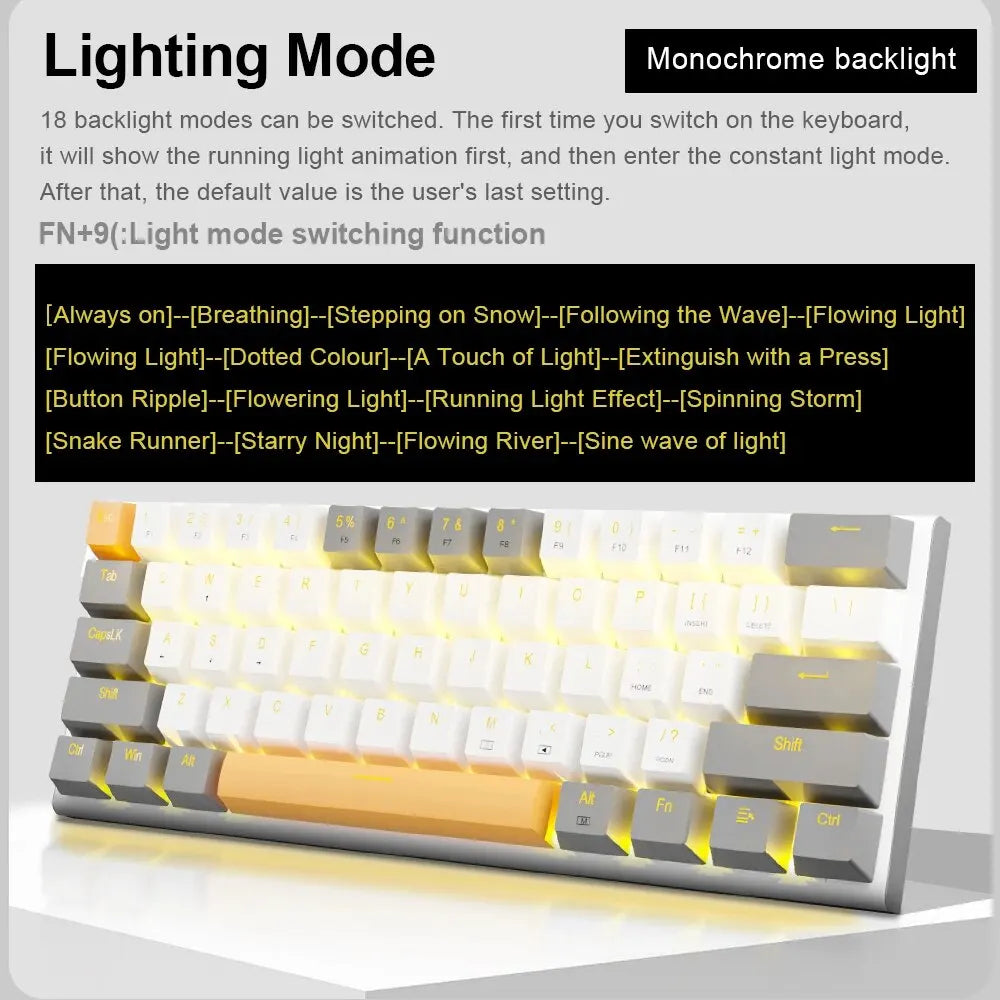E-YOOSO Z11 USB Mechanical Gaming Wired Keyboard 61 Keys